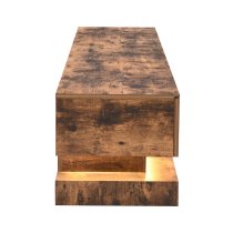 Step Wooden TV Stand In Rustic Oak With LED Lighting