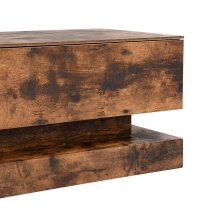 Step Wooden TV Stand In Rustic Oak With LED Lighting