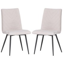 Casey Taupe Velvet Dining Chairs With Metal Legs In Pair