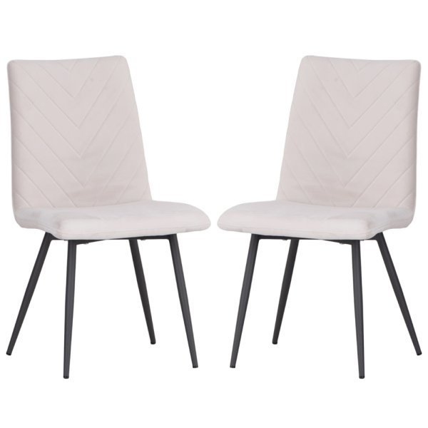 Casey Taupe Velvet Dining Chairs With Metal Legs In Pair