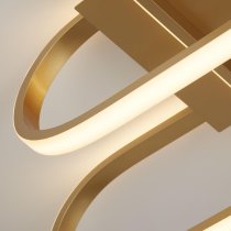 Clip LED Triple Loop Shape Flush Ceiling Light In Gold