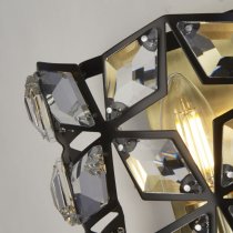 Iris Crystal Frame Wall Light In Black And Brass