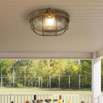 Avon Bulkhead Outdoor Light In Brass