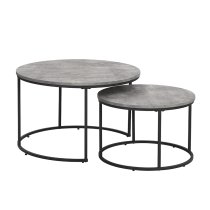 Bellini Wooden Nesting Coffee Tables In Concrete Effect