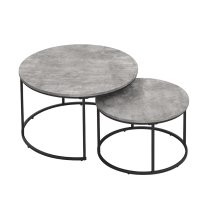 Bellini Wooden Nesting Coffee Tables In Concrete Effect