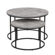 Bellini Wooden Nesting Coffee Tables In Concrete Effect