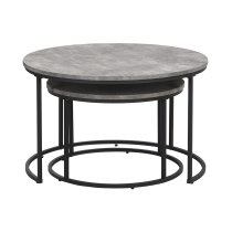 Bellini Wooden Nesting Coffee Tables In Concrete Effect