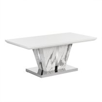 Memphis High Gloss Coffee Table In Filo Marble Effect Glass Top