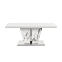 Memphis High Gloss Coffee Table In Filo Marble Effect Glass Top