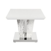 Memphis High Gloss Coffee Table In Filo Marble Effect Glass Top