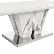 Memphis High Gloss Coffee Table In Filo Marble Effect Glass Top