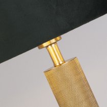 London Green Velvet Shade Table Lamp In Knurled Brass