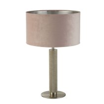 London Pink Velvet Shade Table Lamp In Satin Silver