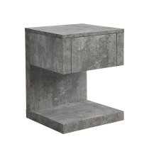 Dixon Wooden Bedside Cabinet With 1 Drawer In Concrete Effect