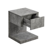 Dixon Wooden Bedside Cabinet With 1 Drawer In Concrete Effect