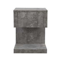 Dixon Wooden Bedside Cabinet With 1 Drawer In Concrete Effect