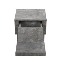 Dixon Wooden Bedside Cabinet With 1 Drawer In Concrete Effect