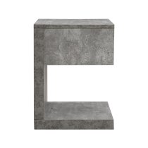 Dixon Wooden Bedside Cabinet With 1 Drawer In Concrete Effect