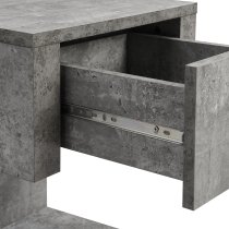 Dixon Wooden Bedside Cabinet With 1 Drawer In Concrete Effect