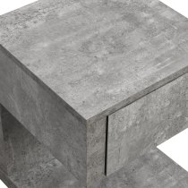 Dixon Wooden Bedside Cabinet With 1 Drawer In Concrete Effect