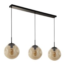 Punch 3 Light Champagne Glass Bar Pendant Light In Black