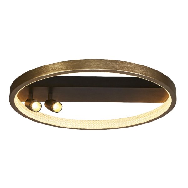 Grace LED Flush Light With 2 Spotlight In Gold And Black