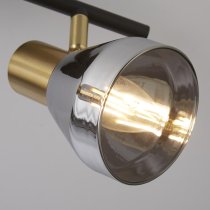 Westminister 2 Light Smoked Glass Spotlight In Black And Brass