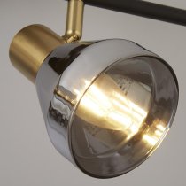 Westminister 4 Light Smoked Glass Spotlight In Black And Brass