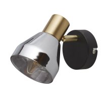 Westminister Smoked Glass Spotlight In Black And Brass