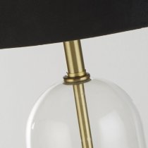 Oxford Black Velvet Shade Table Lamp With Glass Brass Base