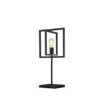 Plaza Square Metal Table Lamp In Matt Black