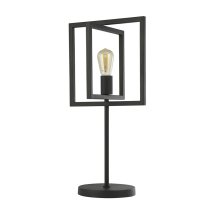 Plaza Square Metal Table Lamp In Matt Black