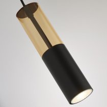 Merrygold Amber Acrylic Pendant Light In Black