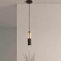 Merrygold Amber Acrylic Pendant Light In Black