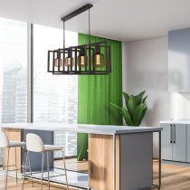 Plaza 4 Light Pendant Light Square In Matt Black