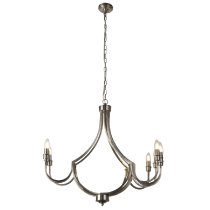 Lodge 8 Light Pendant Light In Satin Silver