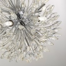 Peacock 14 Light Clear Crystal Pendant Light In Chrome