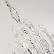 Peacock 14 Light Clear Crystal Pendant Light In Chrome