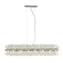 Sunburst 16 Light Glass Beads Bar Pendant Light In Chrome