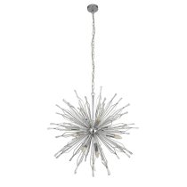 Starburst 10 Light Glass Ceiling Pendant Light In Chrome