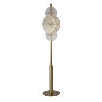 Wagon 6 Light Clear Amber Glass Floor Lamp In Bronze