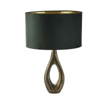 Bucklow Green Shade Lamp Table With Brass Base