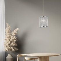 Elise Crystal Glass Pendant Light In Chrome