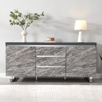 Melange Sydney Large Sideboard With 2 Door 3 Drawer In Grey