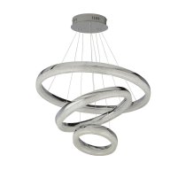 Circle 3 Light Crushed Effect Glass Pendant Light In Chrome