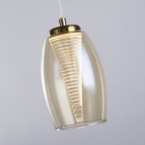 Cyclone Champagne Glass Pendant Light In Bronze