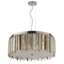 Clarrisa 8 Light Crystal Drops Drum Pendant Light In Chrome