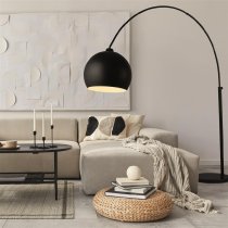 Giant Domed Shape ARC Floor Lamp In Matt Black