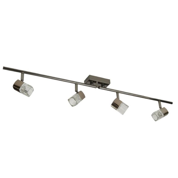 Blocs 4 Light Clear Glass Bar Spotlight In Chrome