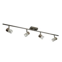 Blocs 4 Light Clear Glass Bar Spotlight In Chrome